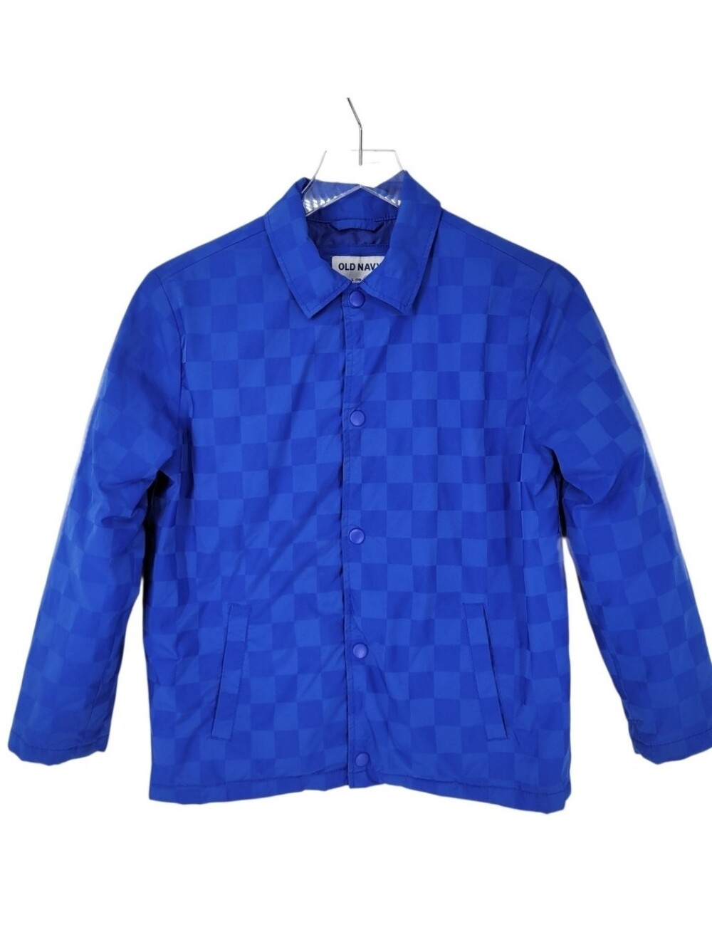 Old Navy Royal Blue Checkerboard Coach Jacket - Men
